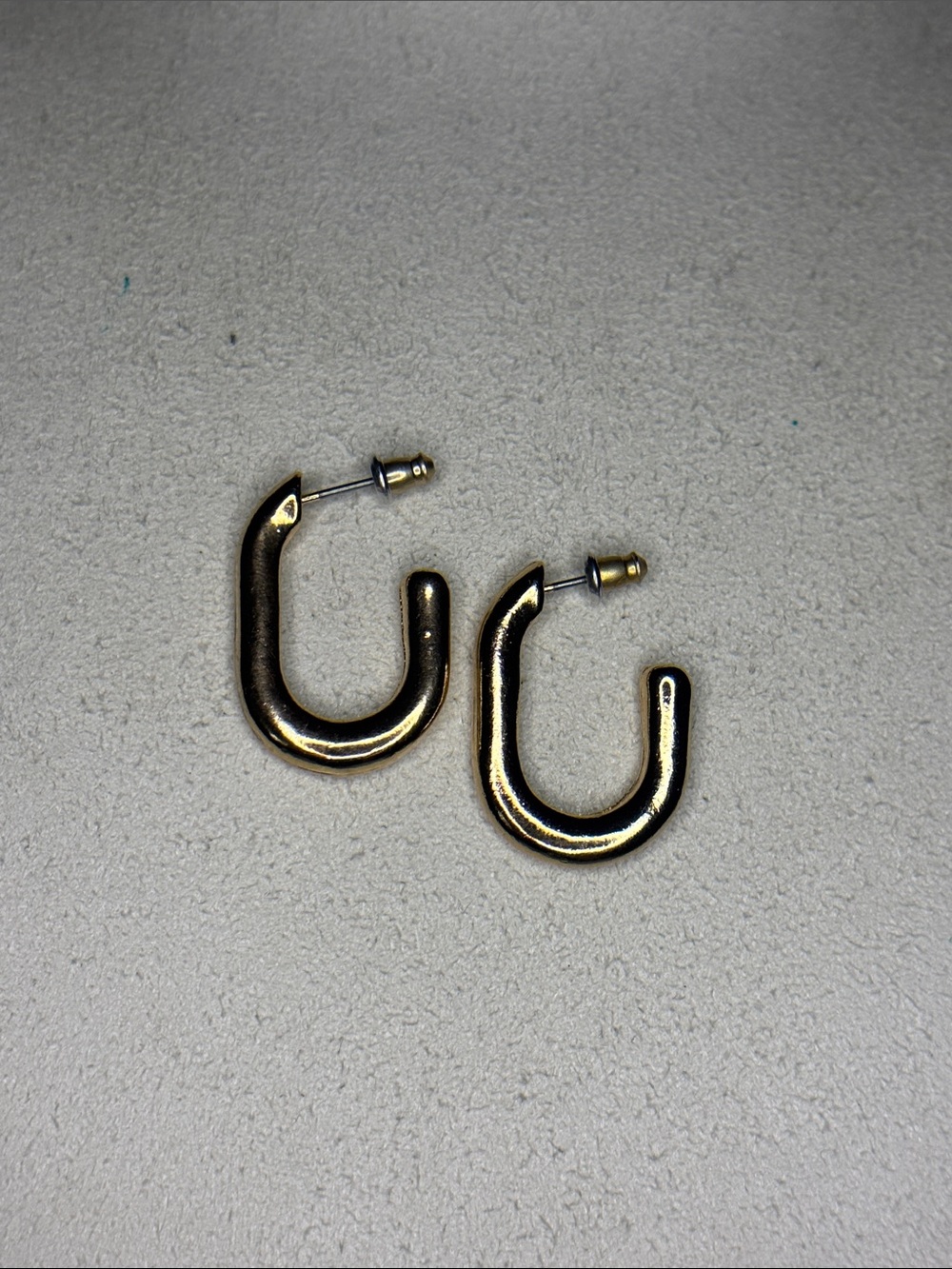 Gold Open Hoop Paperclip Earrings - Women Accessories